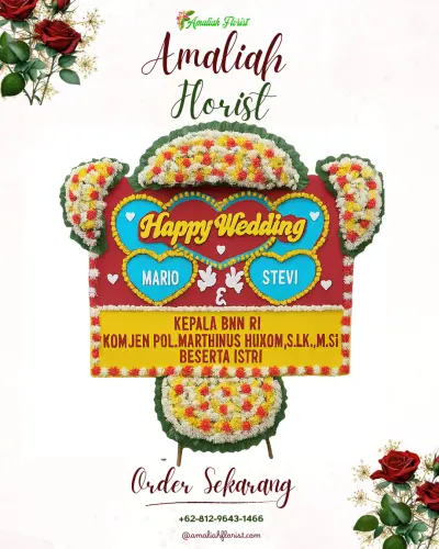 Karangan Papan Bunga Pernikahan di Situsaeur